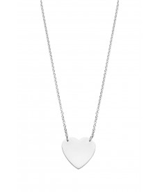COLLIER COEUR OR BLANC