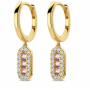 BOUCLES OR JAUNE SAPHIR ROSE & DIAMANTS