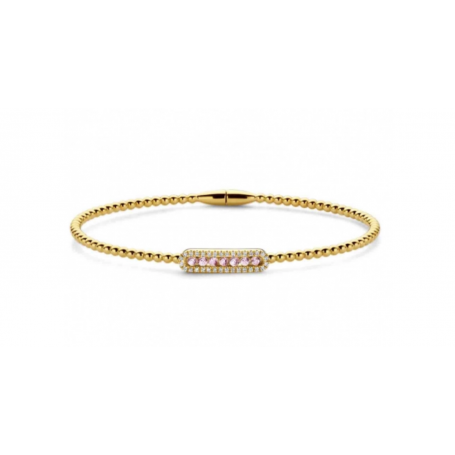 BRACELET OR JAUNE SAPHIR ROSE & DIAMANTS