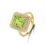 BAGUE OR JAUNE PERIDOT & DIAMANTS