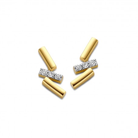 BOUCLES D'OREILLES OR JAUNE & DIAMANTS