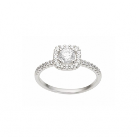 BAGUE OR BLANC & ZIRCONIUM