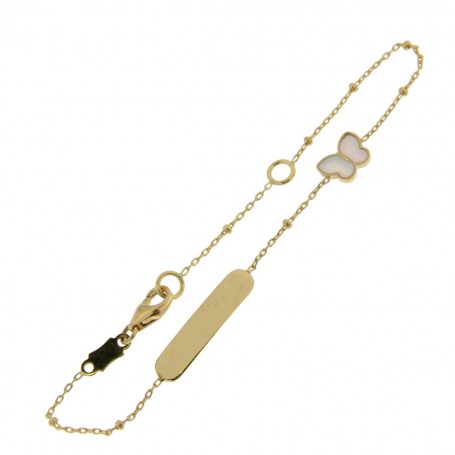 BRACELET OR JAUNE & NACRE - identité BB